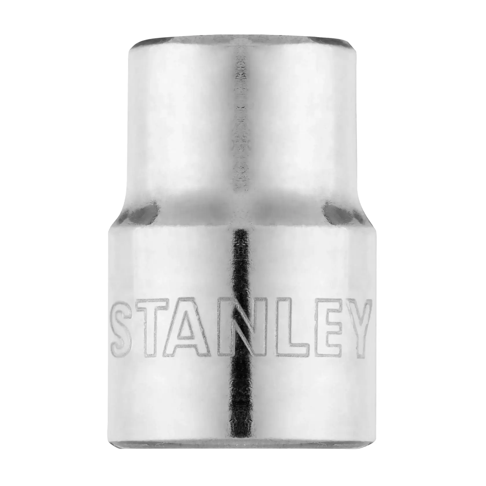 STANLEY 4-86-305 dado cromado, accesorio de herramienta, foto frontal, marca grabada visible.