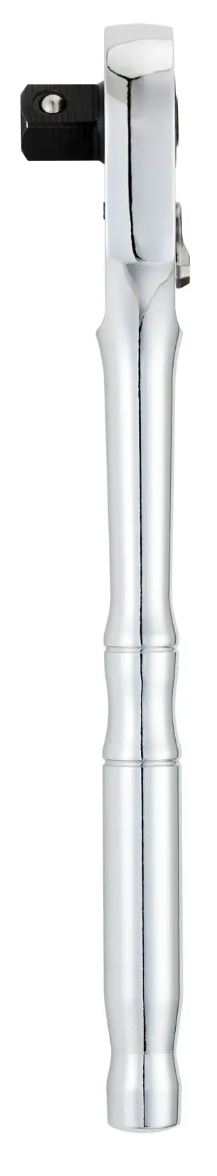 STANLEY STMT17987-LA llave de carraca cromada, fotografía de producto, vista frontal sobre fondo blanco.